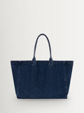 ANINE BING blue Leo denim tote bag spacious 46x50cm, UK version