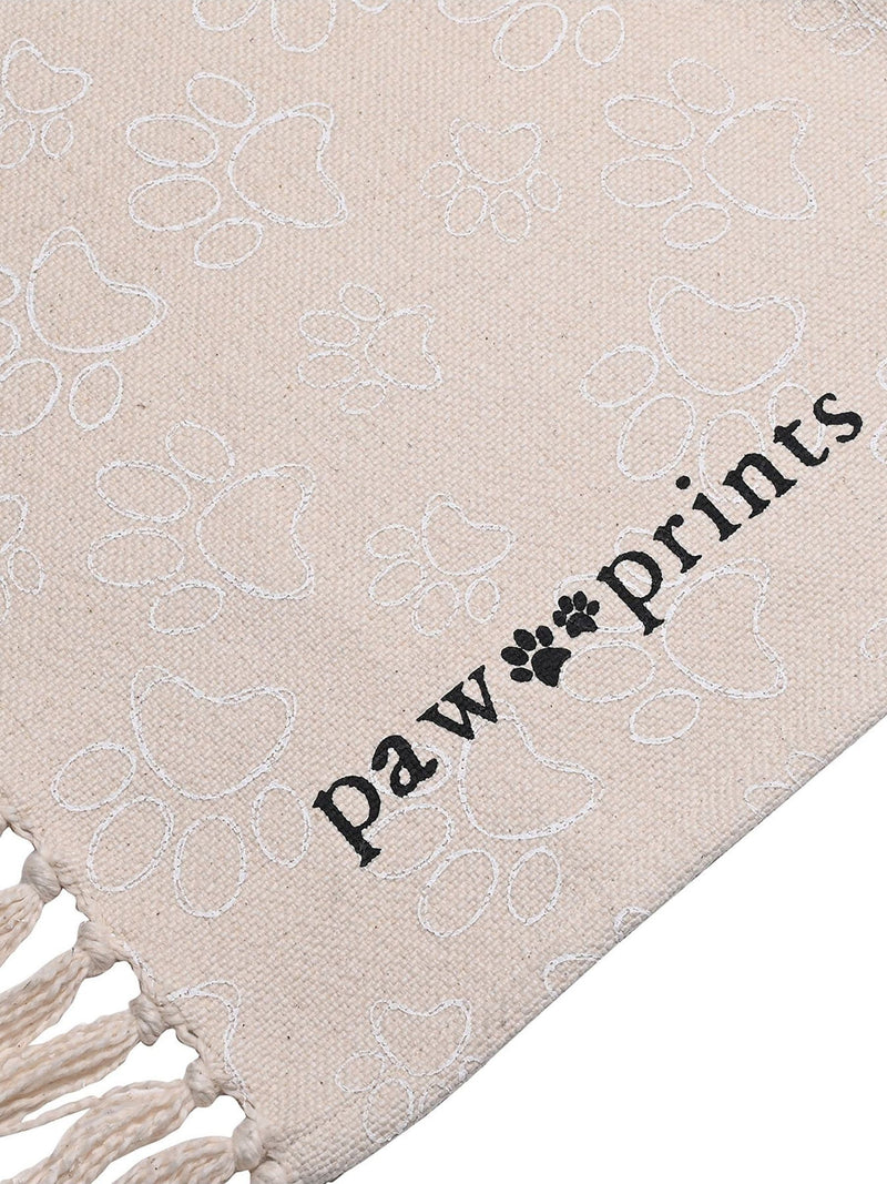 Widdop natural paw print pet blanket, UK version