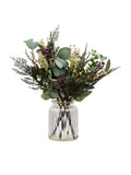 Scottish Everlastings artificial eucalyptus arrangement glass vase, British brand