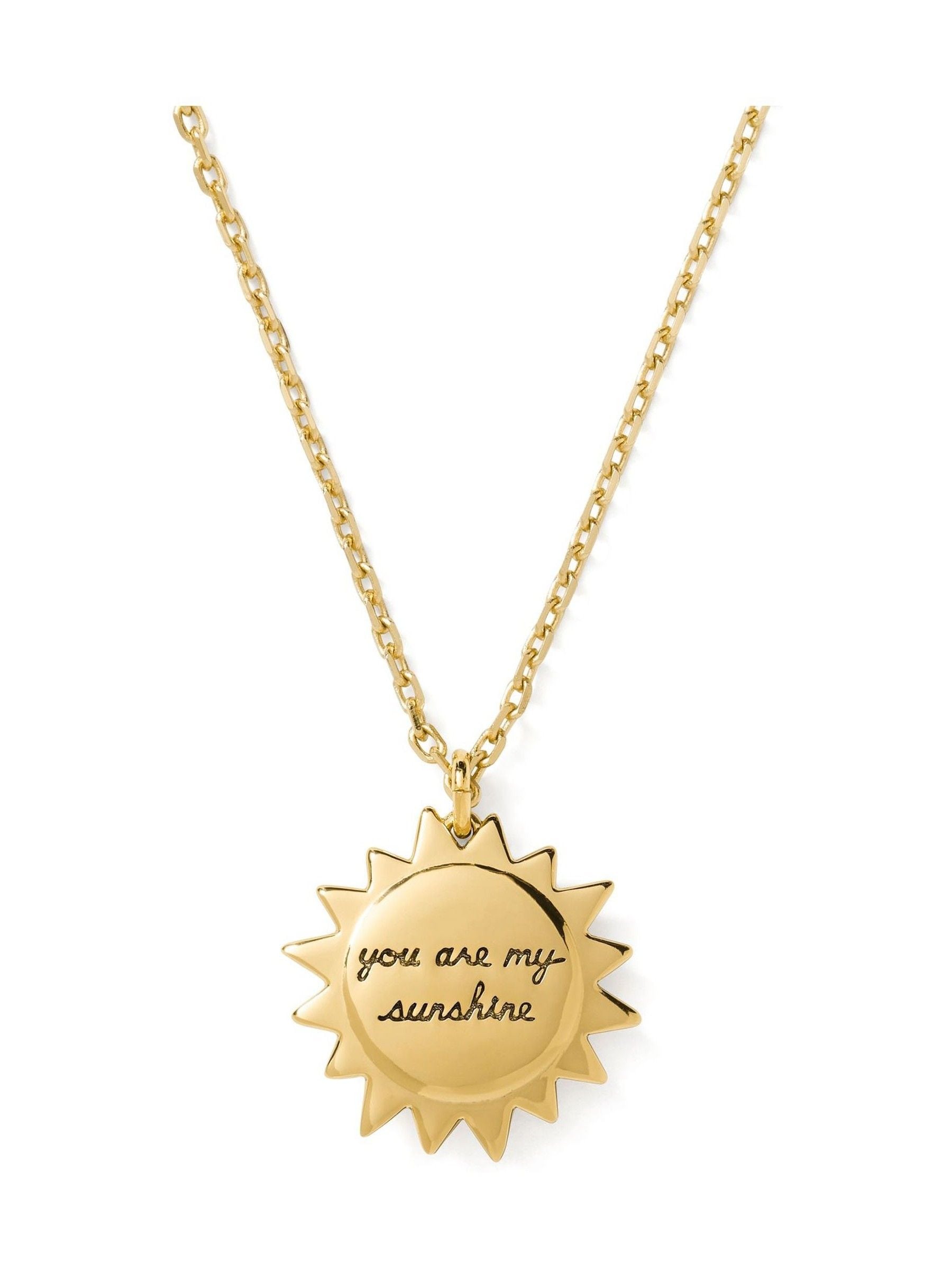 Kate Spade gold tone sun pendant necklace, imported from the UK