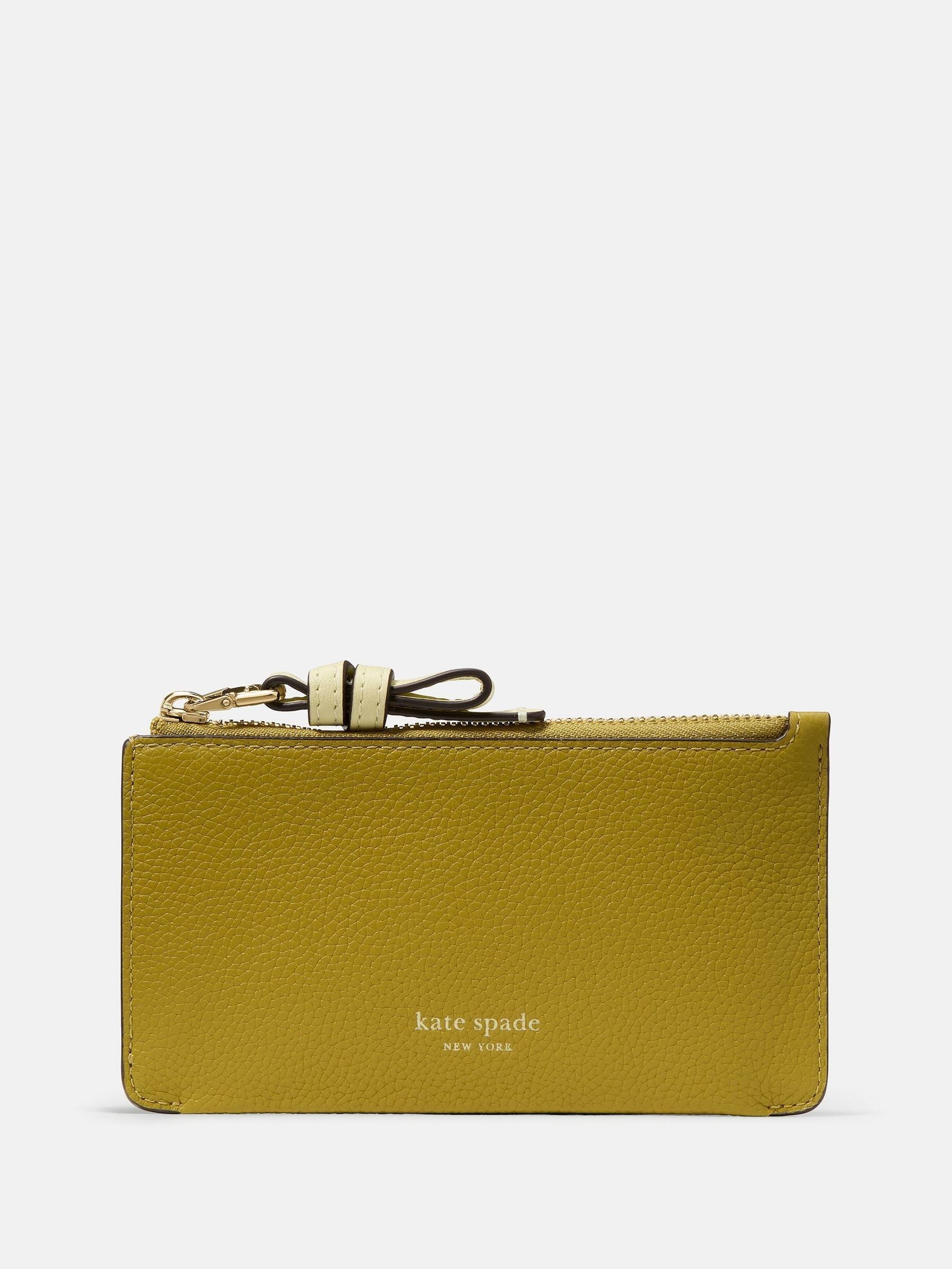 Kate Spade card case pebbled leather zip closure (British brand)