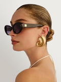Le Specs Brown Tootsie cat-eye sunglasses, imported from the UK