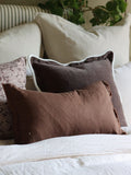 Ellenvale Interiors Chocolate Brown Esmee Linen 50 x 30cm Cushion Cover