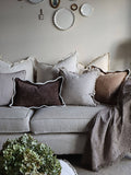 Ellenvale Interiors Darcy cushion cover chocolate brown stripe 45cm, imported from the UK