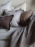 Ellenvale Interiors Darcy cushion cover chocolate brown stripe 45cm, imported from the UK