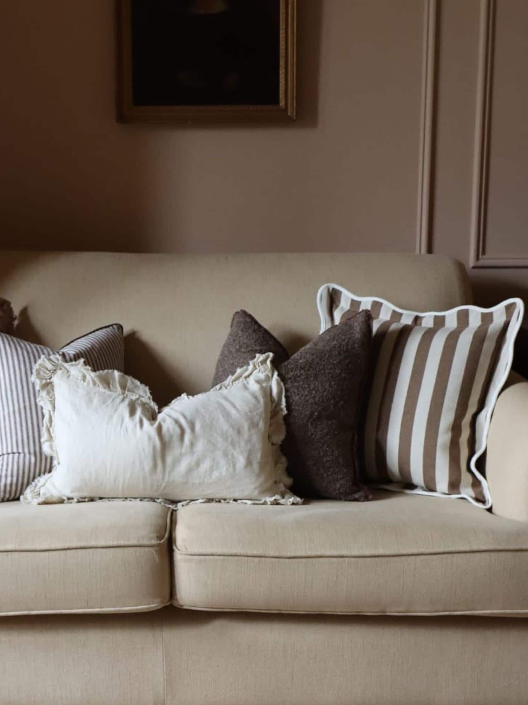 Ellenvale Interiors chocolate brown boucle cushion cover 45x45cm - British product