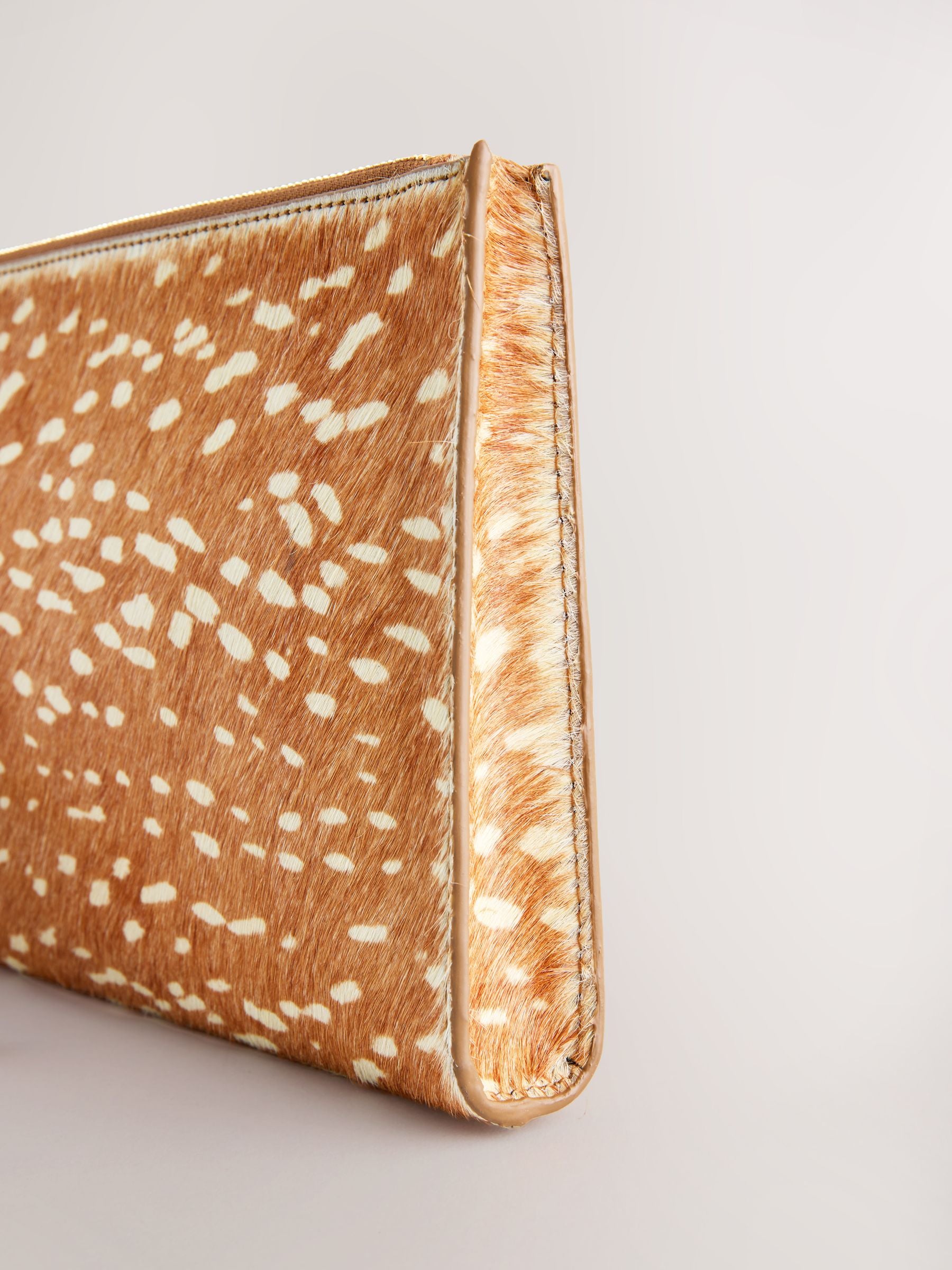 Leather pouch deer print in genuine leather - British product