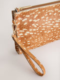 Leather pouch deer print in genuine leather - British product