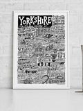 Sketchbook Design framed Yorkshire landmarks wall art print - British product