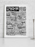 Sketchbook Design framed wall art London landmarks illustration, UK version