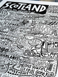 Sketchbook Design Scotland landmarks wall art print, imported from the UK