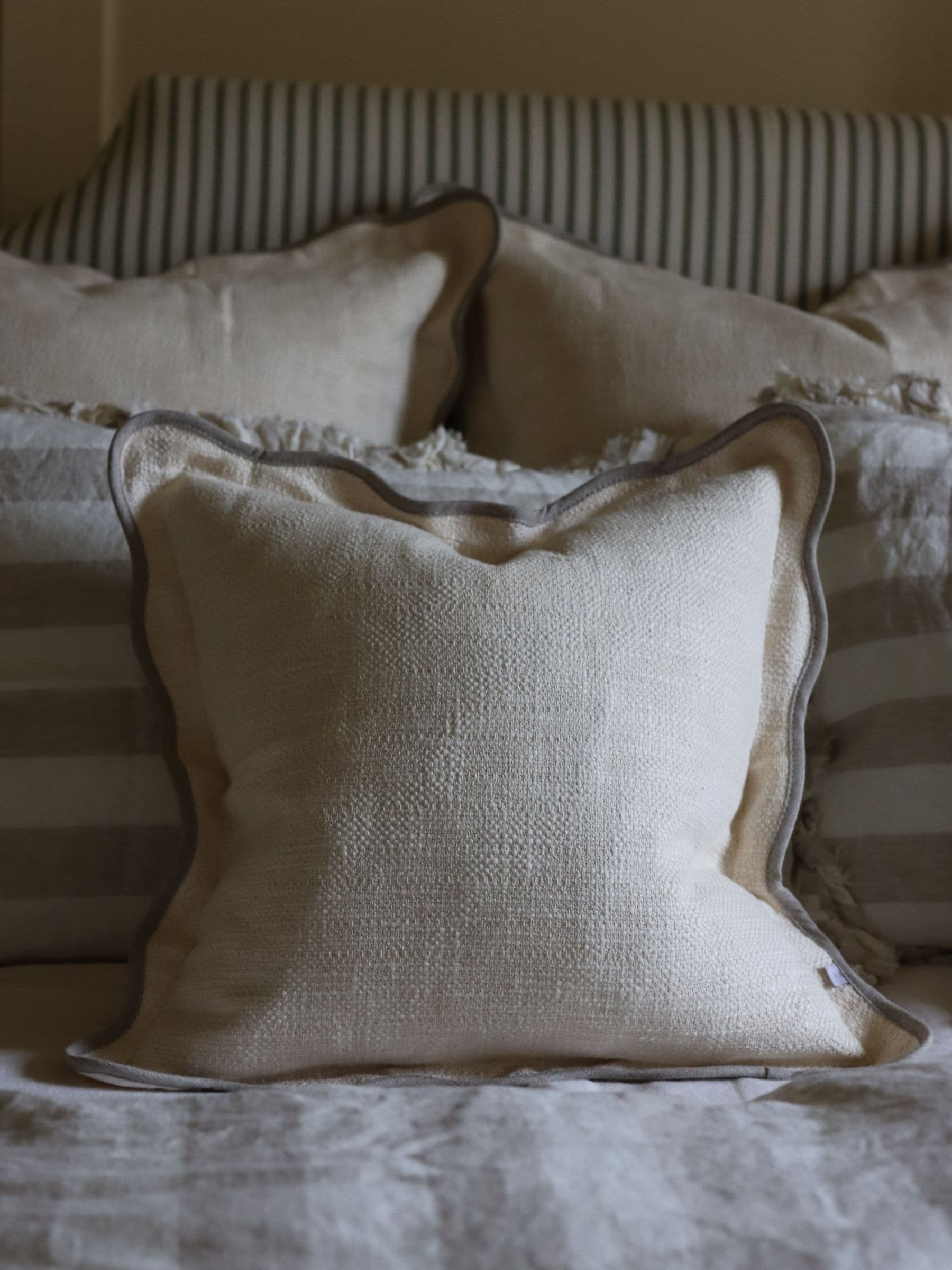 Ellenvale Interiors Chocolate Brown Chloe Scallop Cushion Cover 45 x 45cm