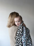Etta Loves Black Fern Print Sensory Muslin Blanket 120cm x 120cm