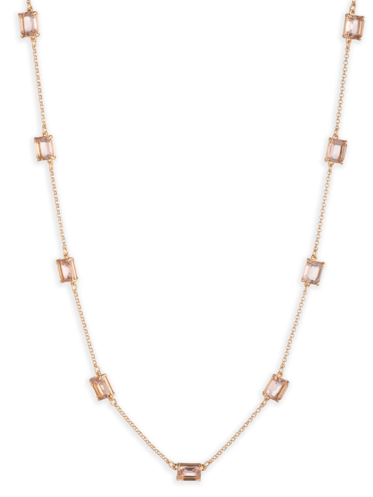 Lauren Ralph Lauren gold tone blush stone necklace 40.5cm, UK version