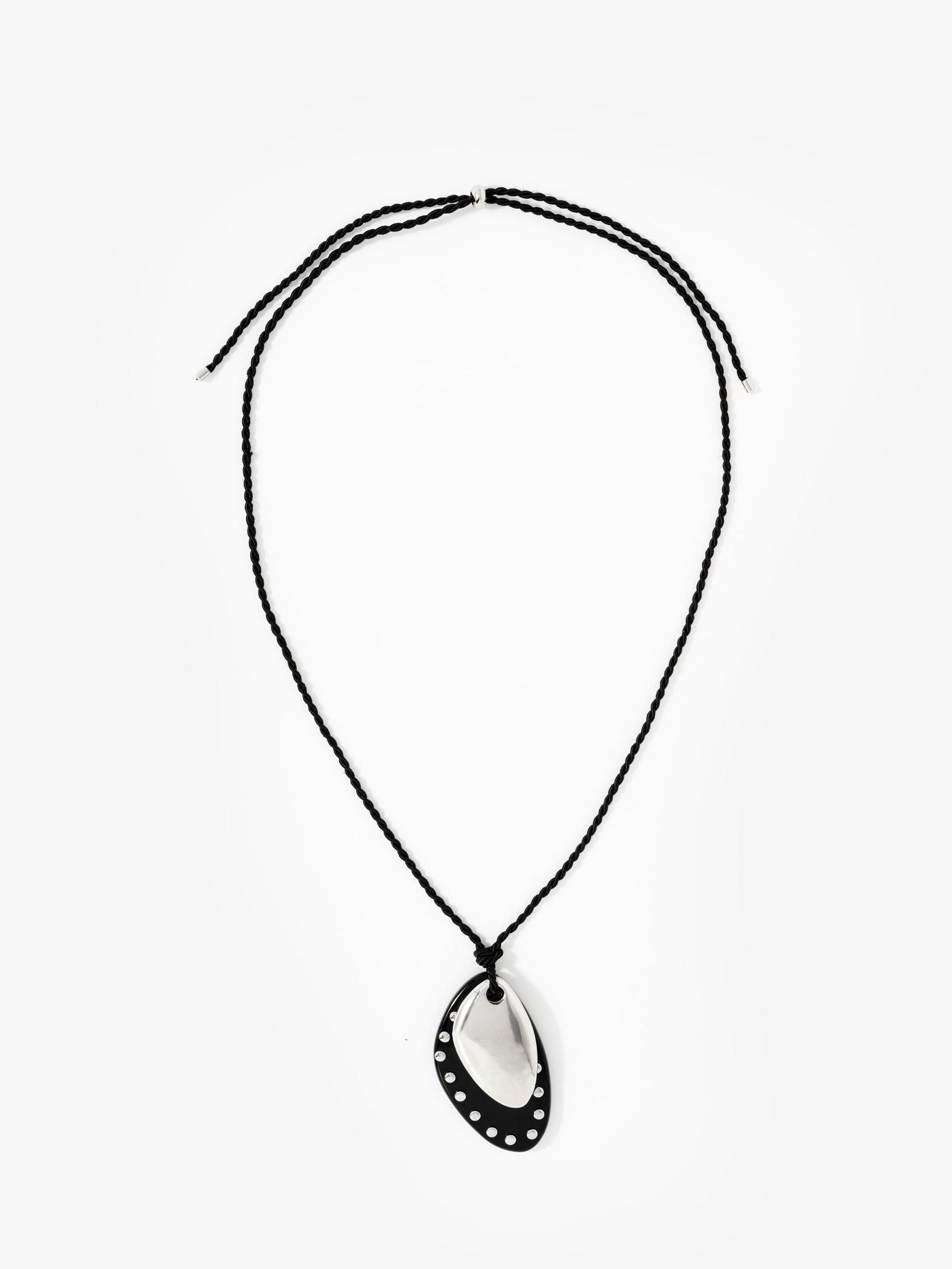 Mint Velvet black studded pendant necklace, imported from the UK
