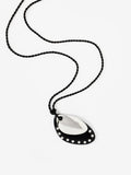 Mint Velvet black studded pendant necklace, imported from the UK