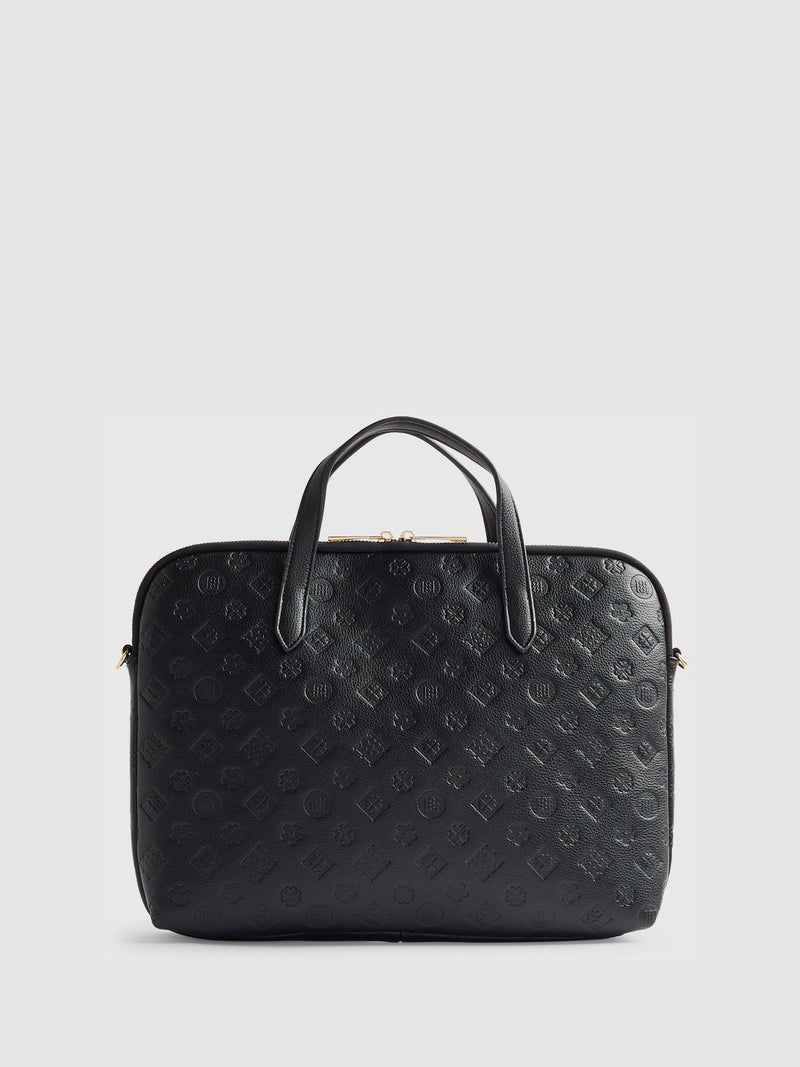 River Island Matte Black Monogram laptop case - British product