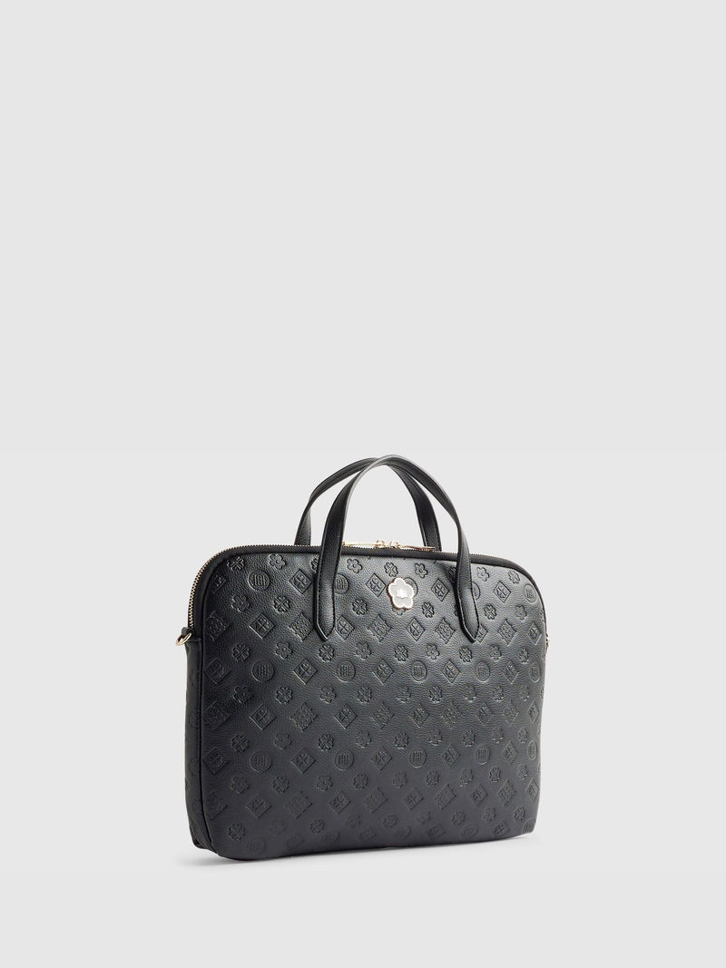 River Island Matte Black Monogram laptop case - British product