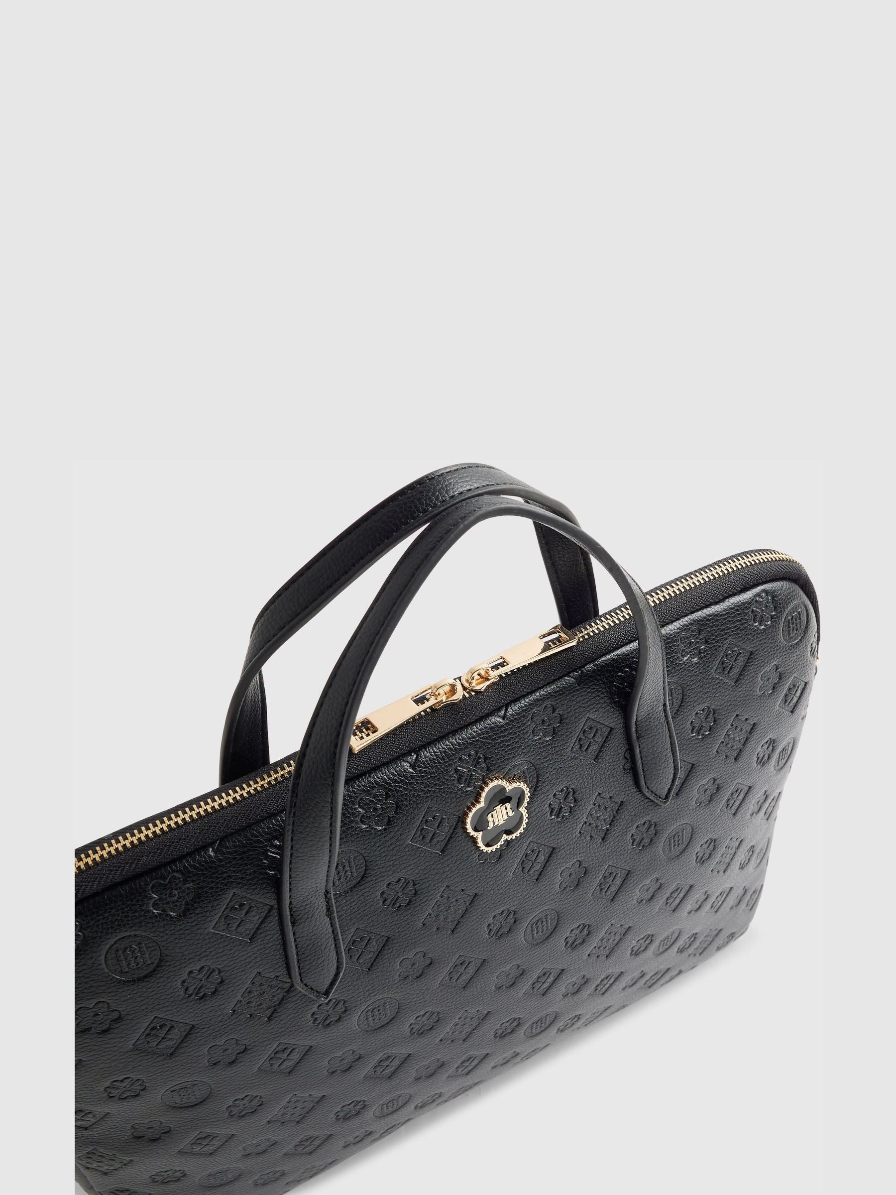 River Island Matte Black Monogram laptop case - British product
