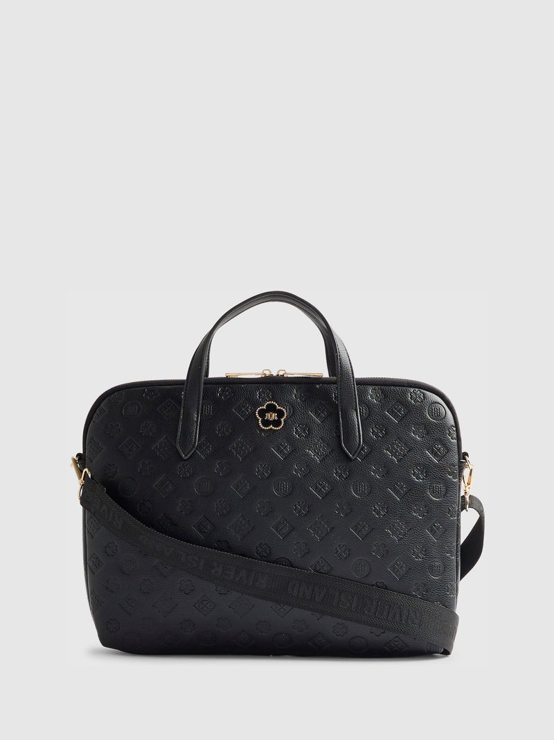 River Island Matte Black Monogram laptop case - British product