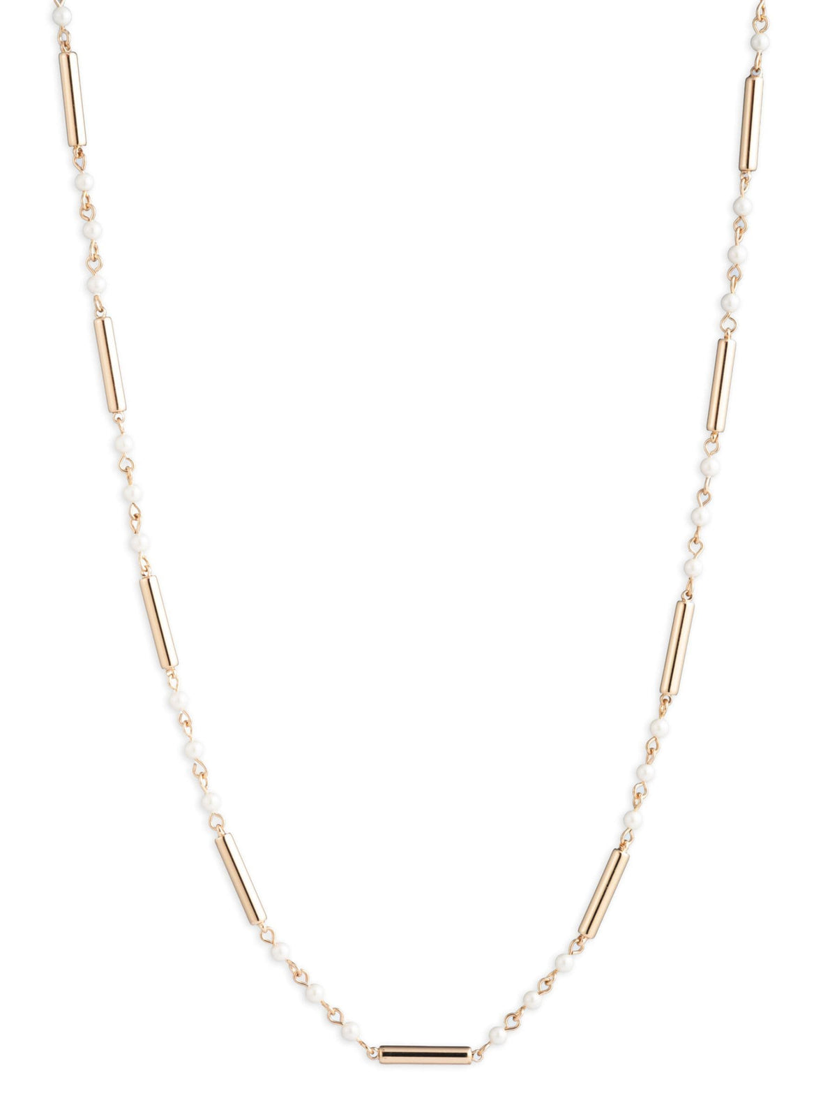 Lauren Ralph Lauren gold tone pearl linear necklace (British brand)