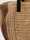 Reiss Rosie raffia-effect zebra-print tote bag (British brand)