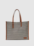 Reiss striped canvas tote bag navy/off white, UK version
