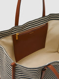 Reiss striped canvas tote bag navy/off white, UK version