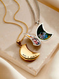 Posh Totty Designs personalised moon locket, imported from the UK