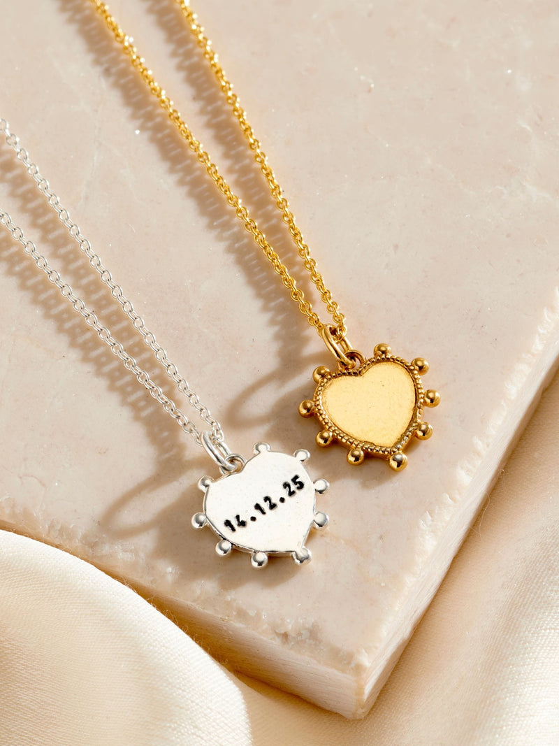 Posh Totty Designs personalised heart necklace 18 inch chain, imported from the UK