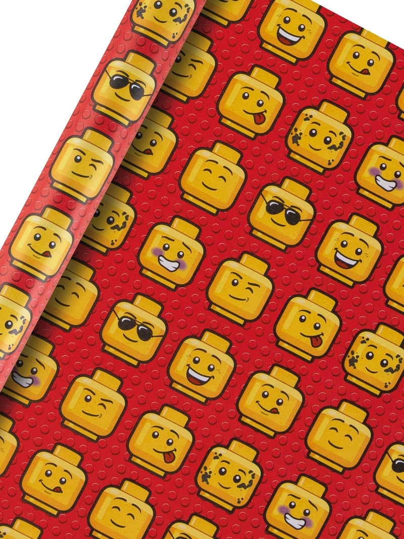 Hallmark Lego heads wrapping paper 3 rolls, imported from the UK