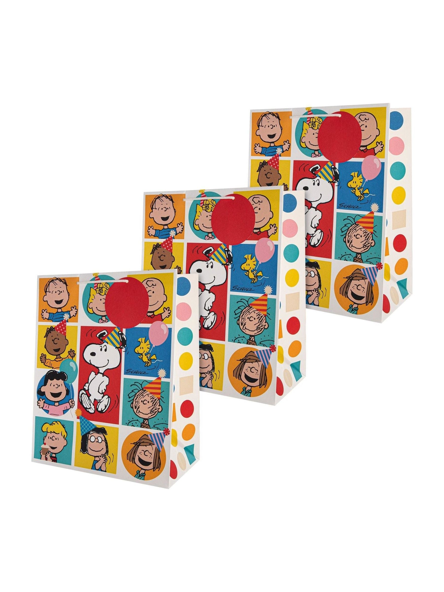 Hallmark Snoopy Peanuts Gang gift bags pack of 3 large - British product