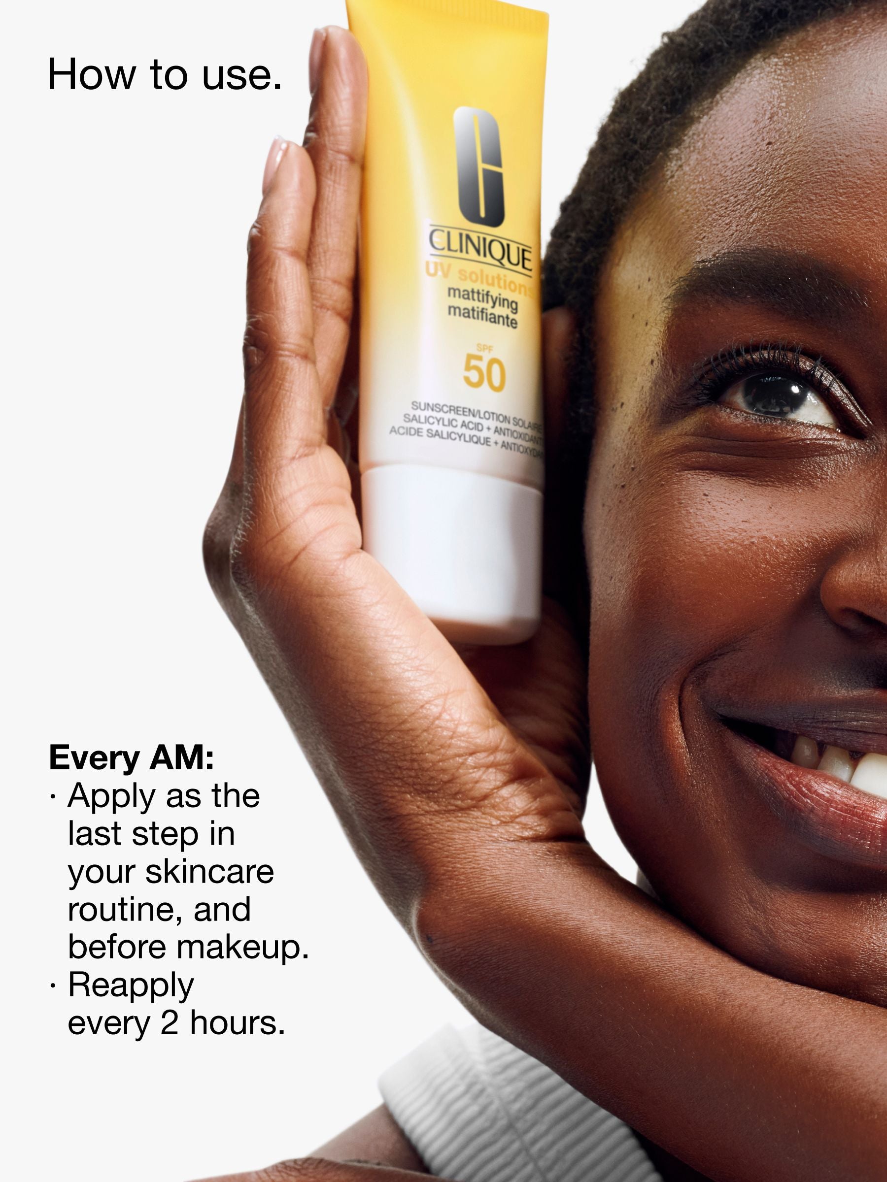Clinique UV Solutions Mattifying Sunscreen SPF 50, imported from the UK