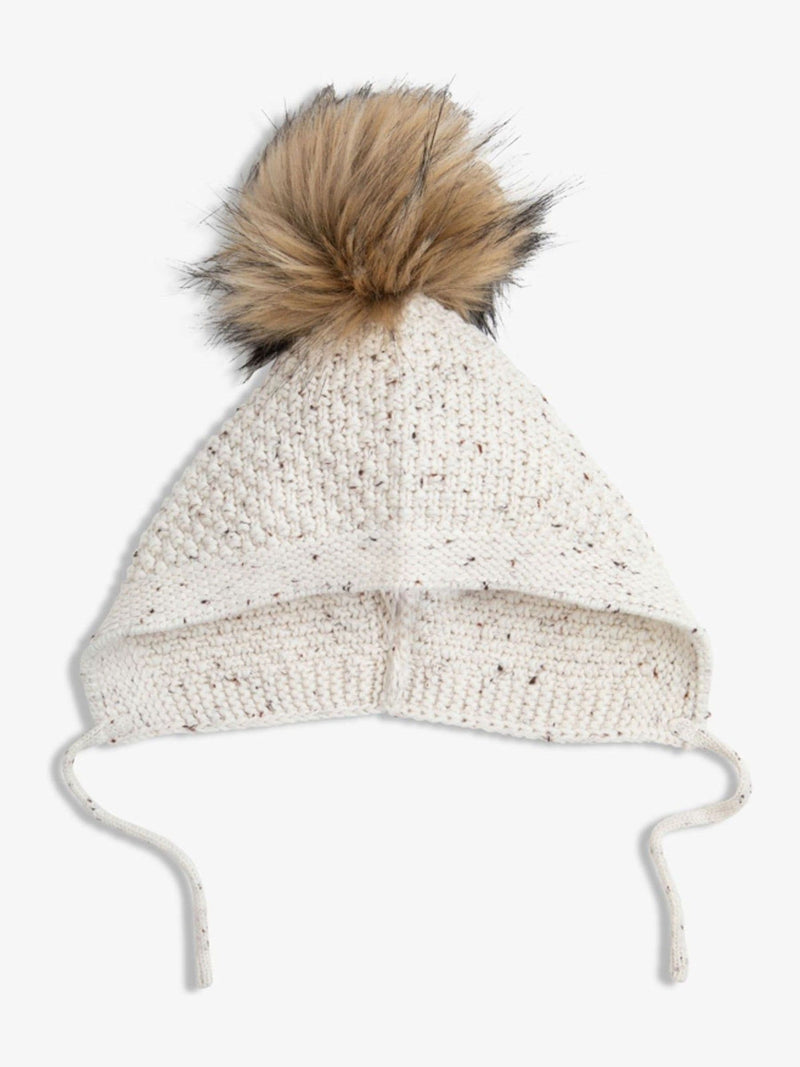 The Little Tailor baby hat with faux fur pom pom - British product