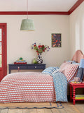 Land & Shore Quintin Stripe Cotton Pillowcases, imported from the UK