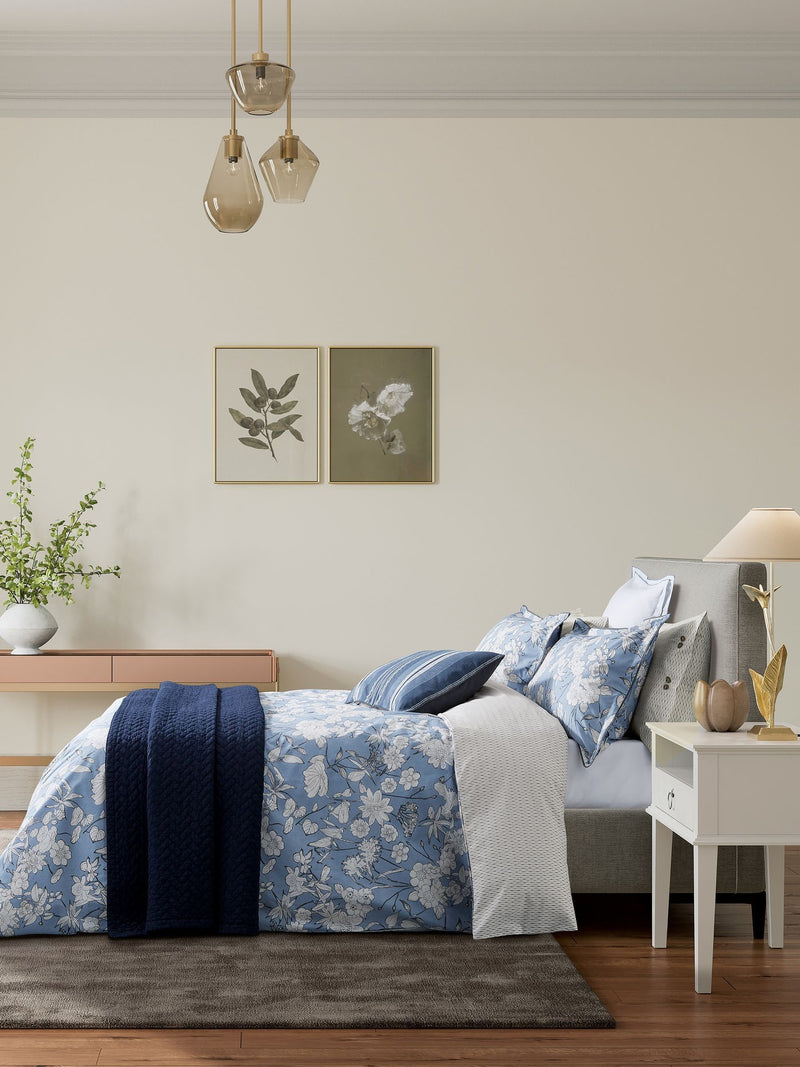 Bedeck of Belfast pillowcase pair chambray blue - British product