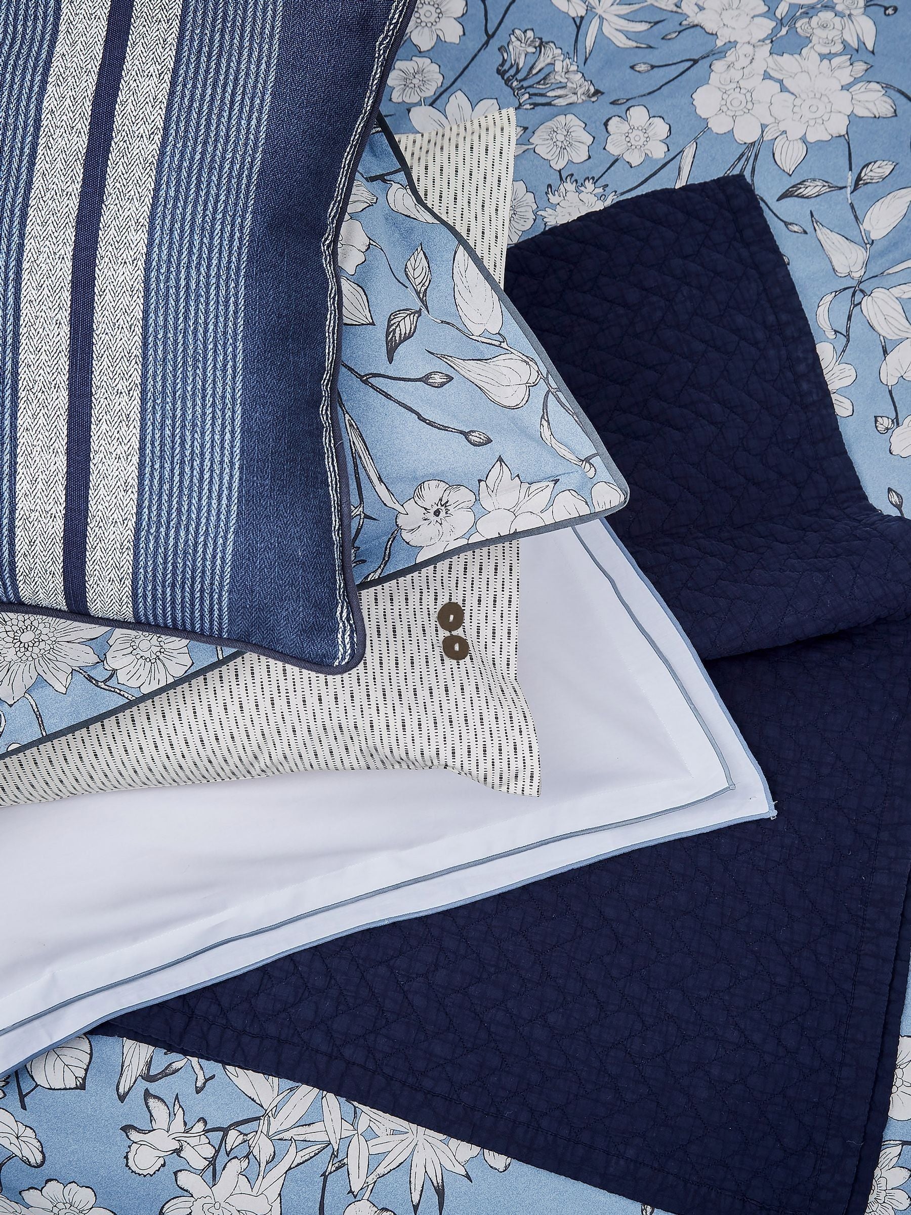Bedeck of Belfast pillowcase pair chambray blue - British product