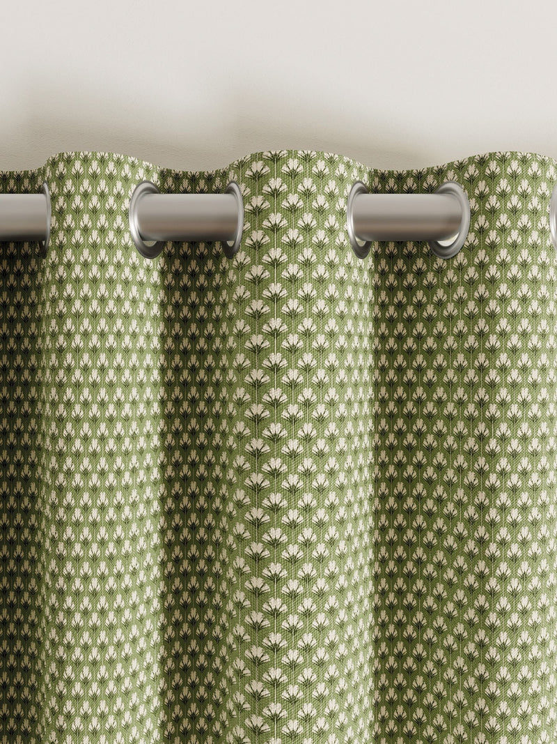 Ted Baker Green Palm Geo Blackout Lined Eyelet Curtains
