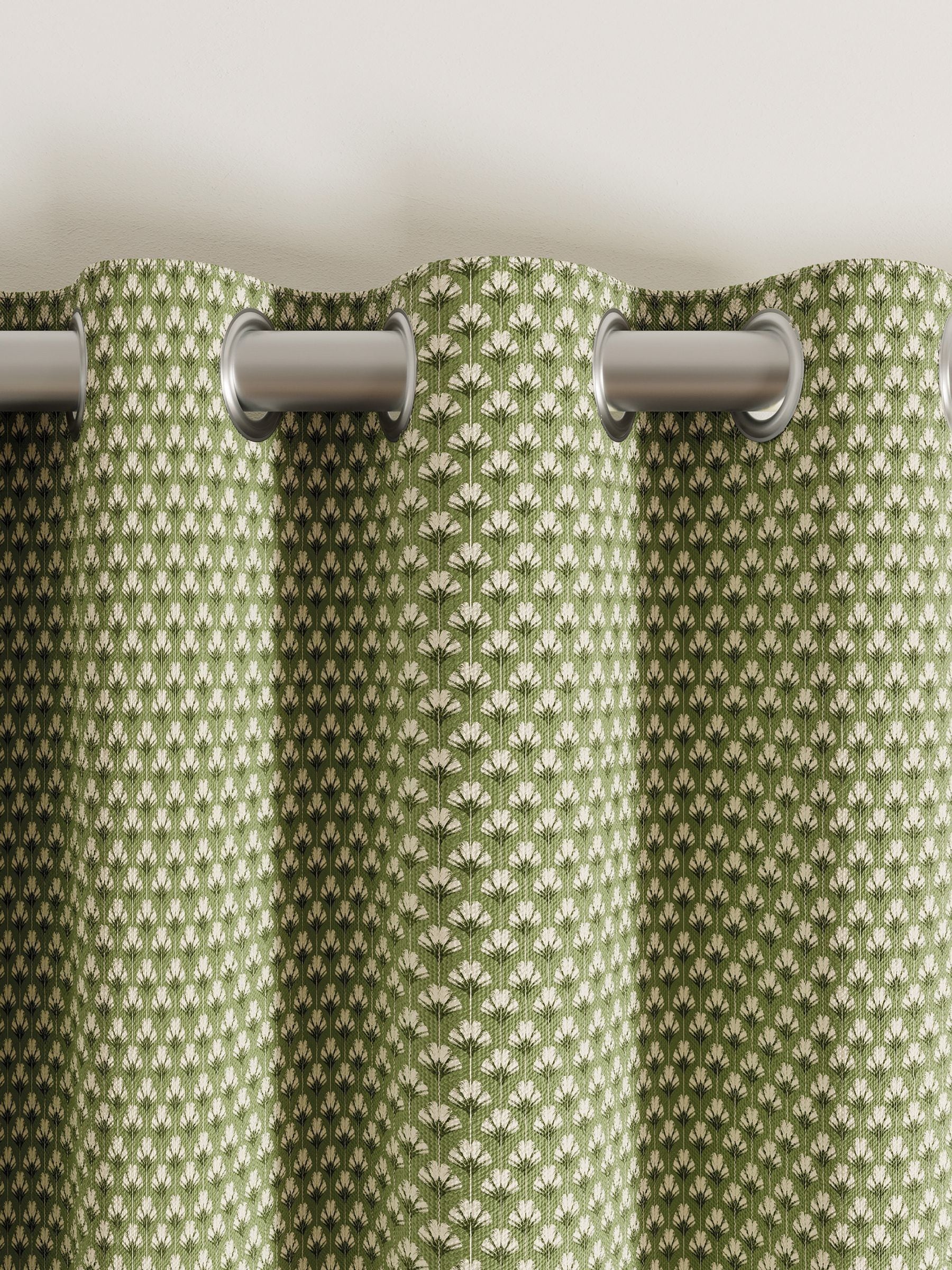 Ted Baker Green Palm Geo Blackout Lined Eyelet Curtains