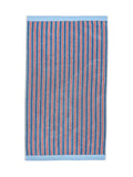 Land & Shore blue and red striped cotton towel, imported from the UK