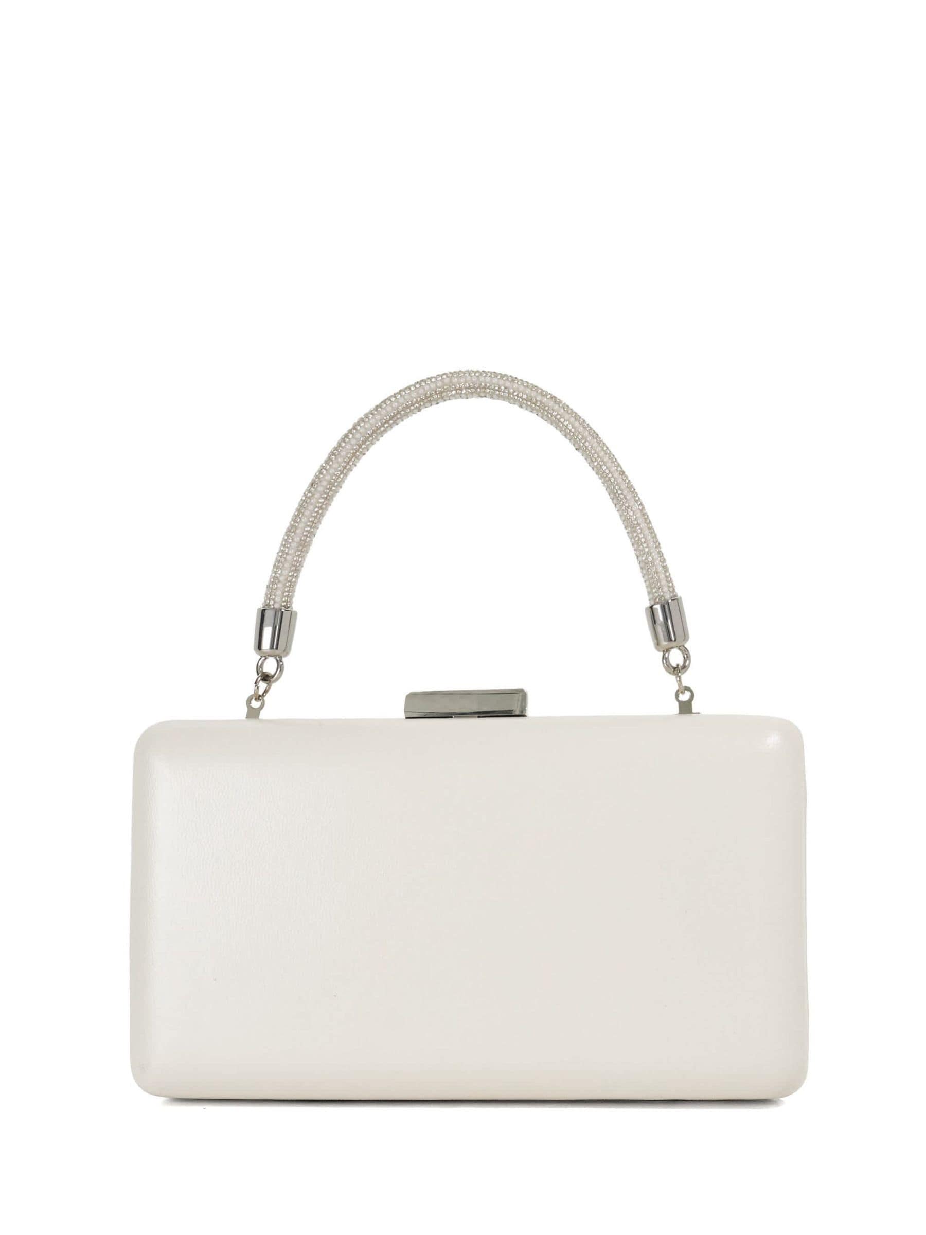 Dune London ivory leather clutch bag - British product