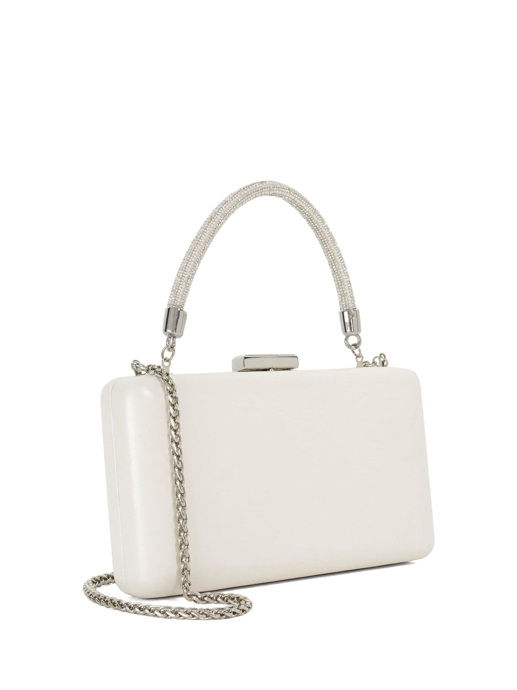 Dune London ivory leather clutch bag - British product