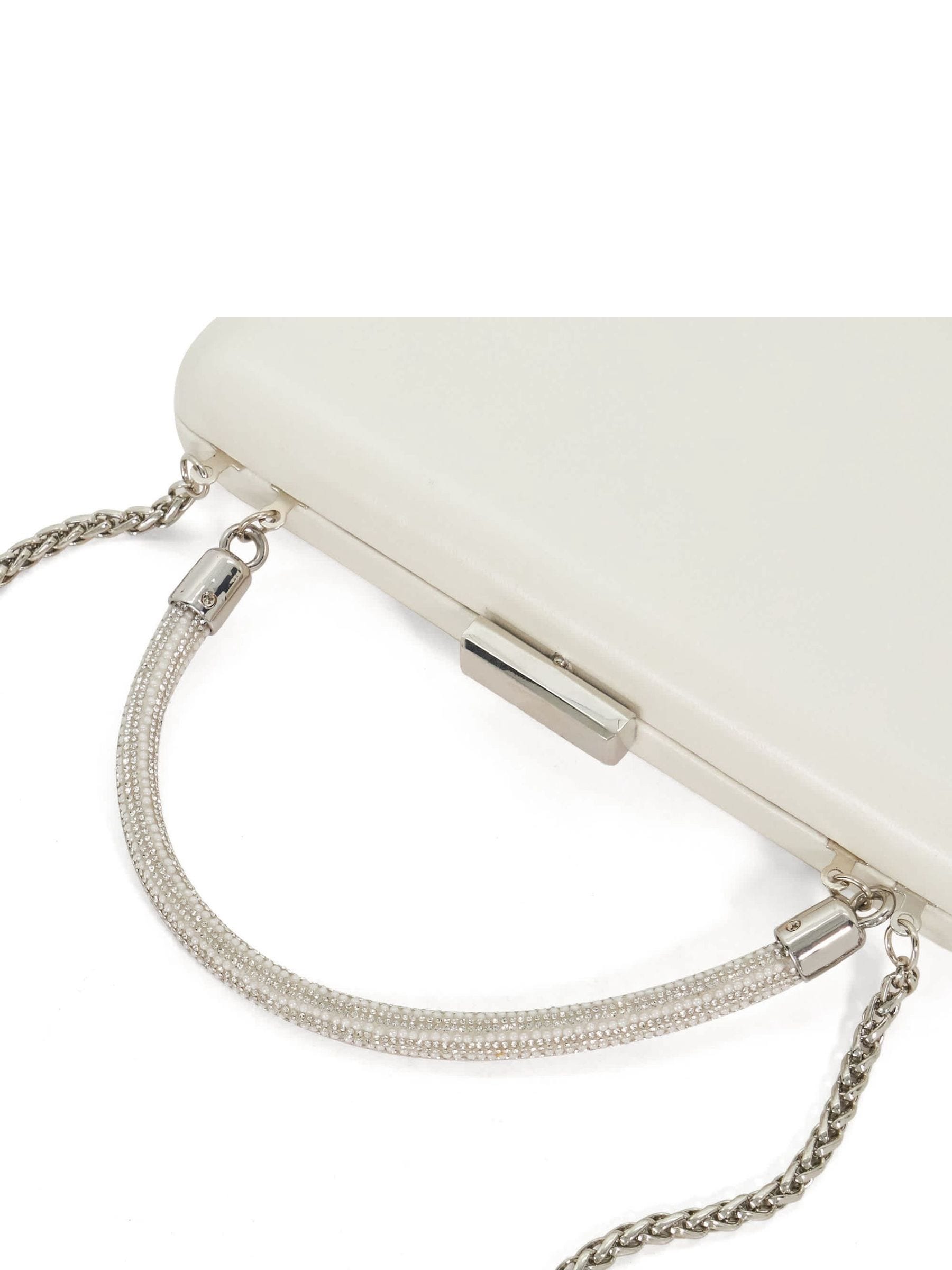 Dune London ivory leather clutch bag - British product
