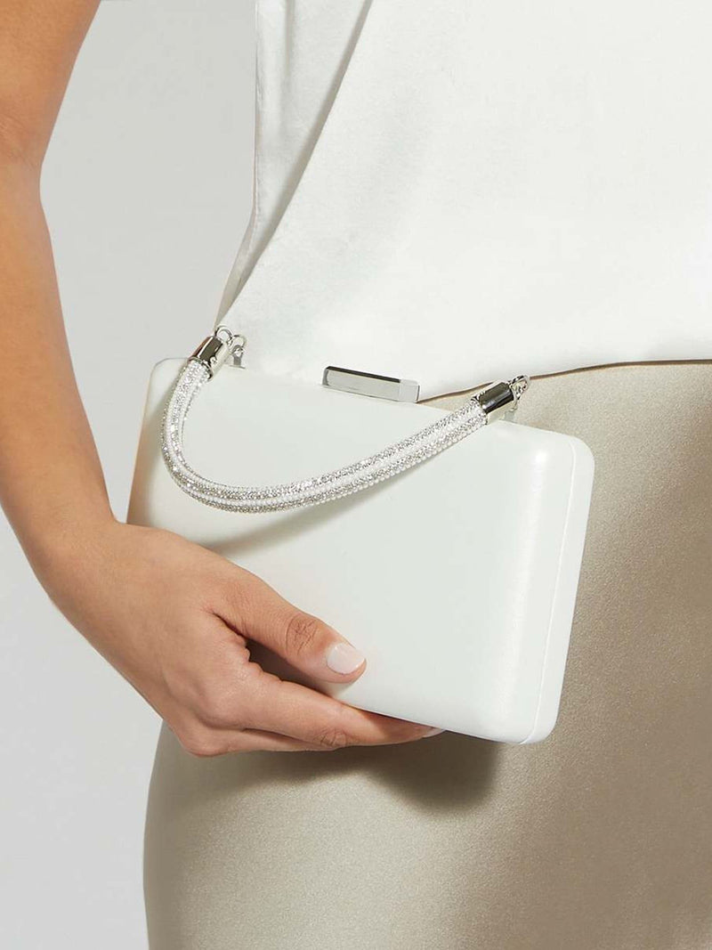Dune London ivory leather clutch bag - British product