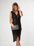 Pure Luxuries London black leather cross body bag (British brand)