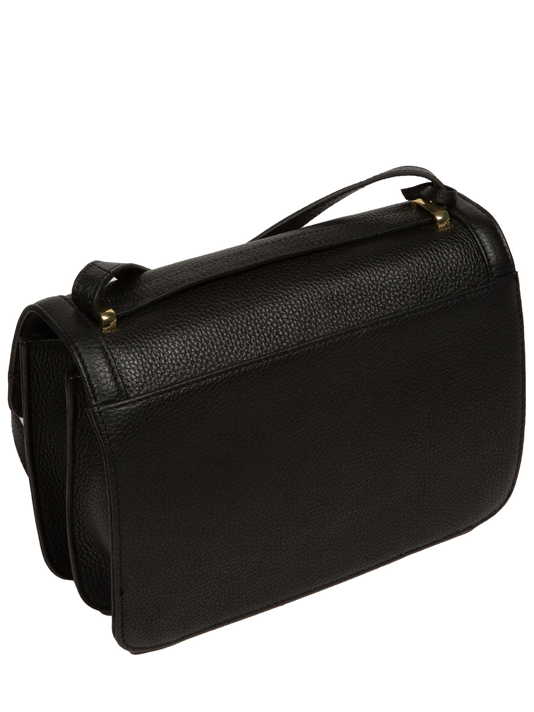 Pure Luxuries London black leather cross body bag (British brand)