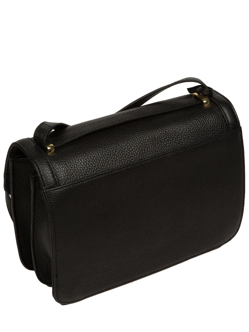 Pure Luxuries London black leather cross body bag (British brand)