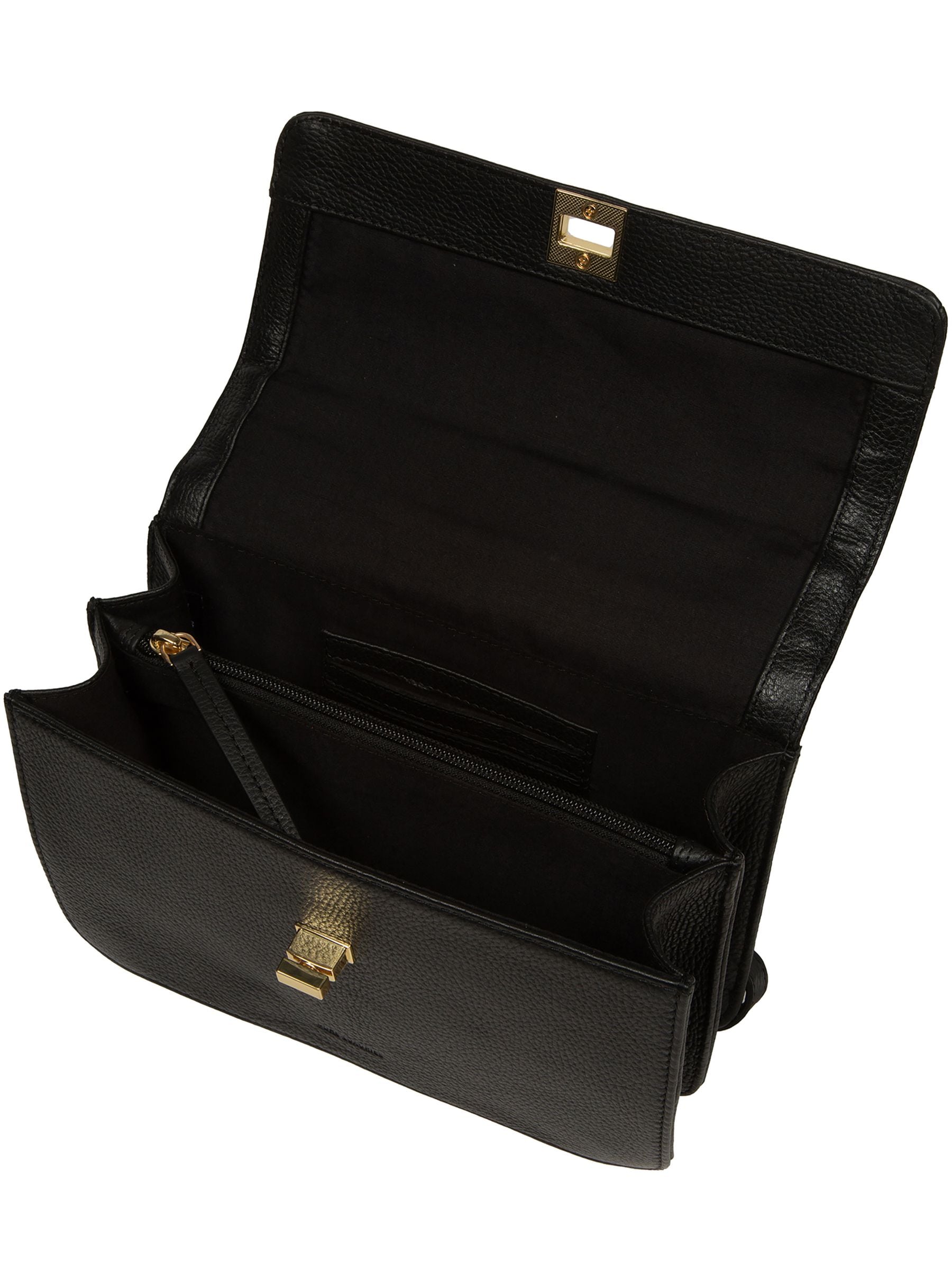 Pure Luxuries London black leather cross body bag (British brand)