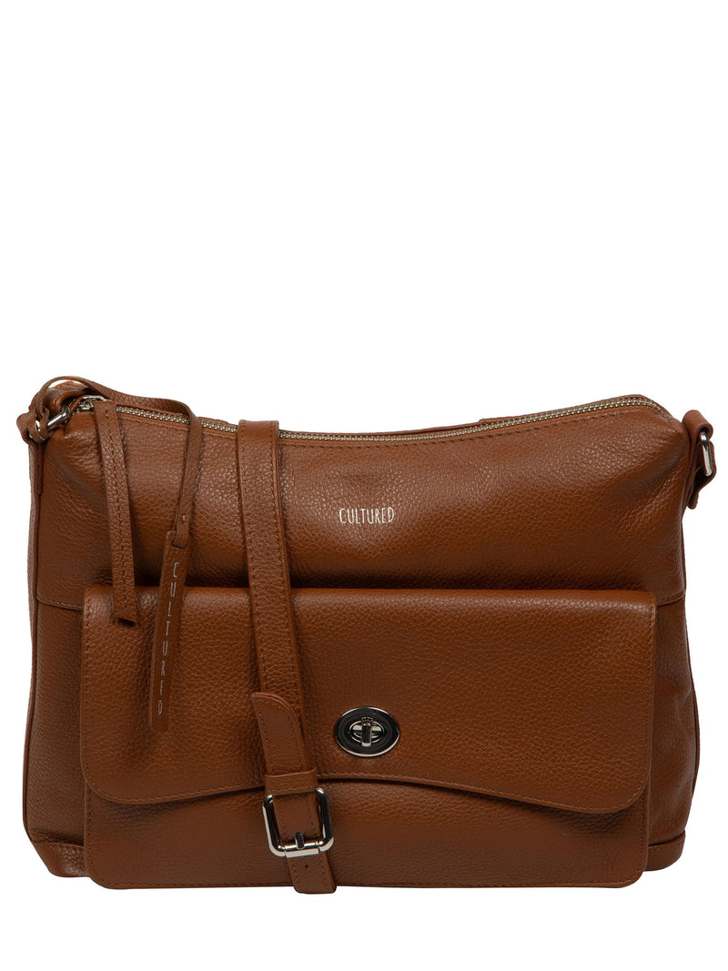 Cultured London Black Sylvie Leather Shoulder Bag