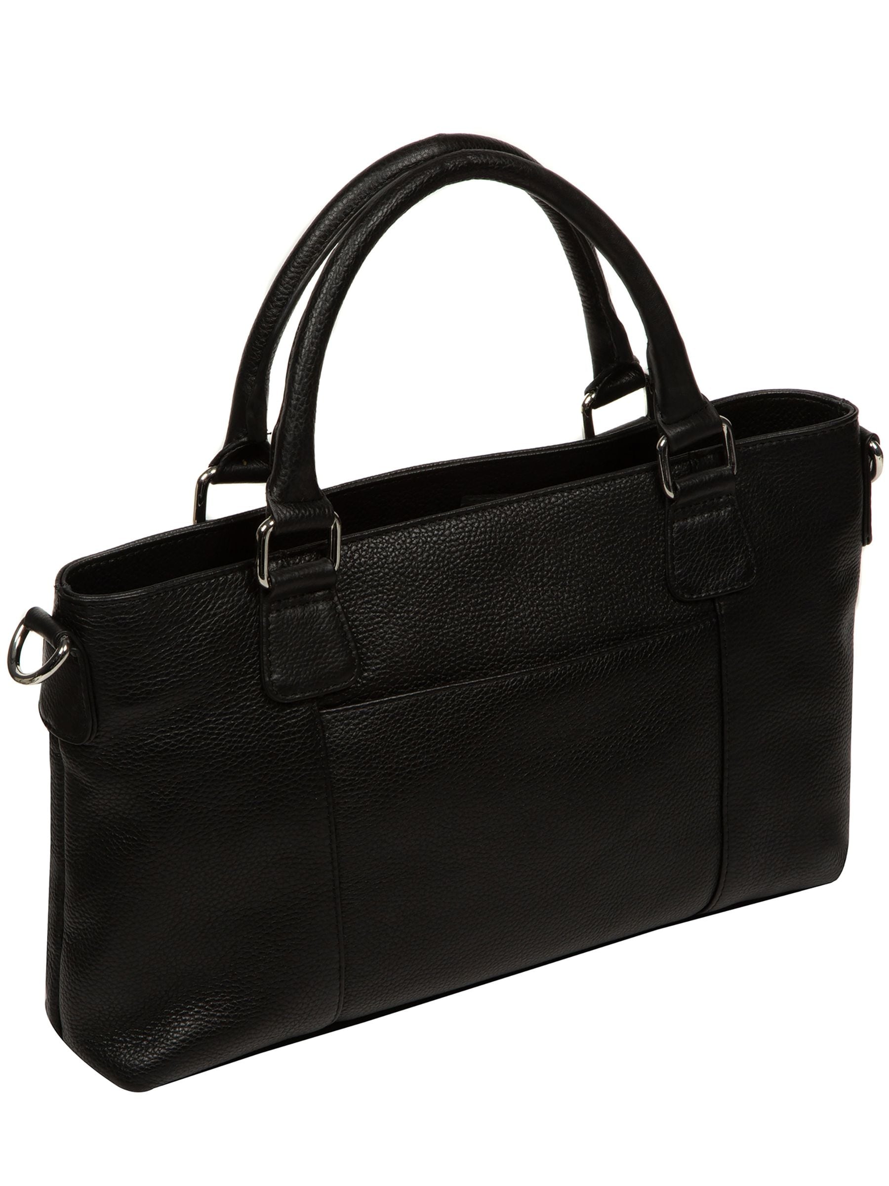 Cultured London Black Aviana leather grab bag, imported from the UK